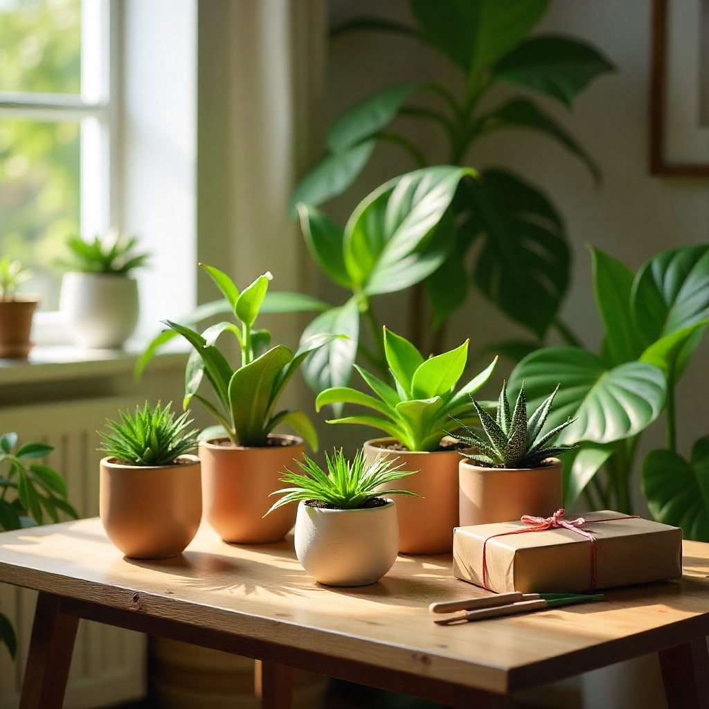 Beautiful indoor plants in ceramic planters – perfect gifts for plant lovers 